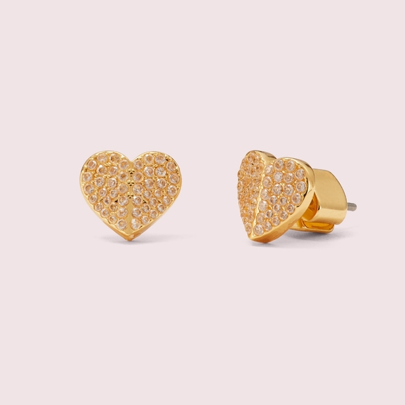 🆕 HP 🎉 Kate Spade Heart To Heart Pavé Mini Studs - Picture 2 of 8
